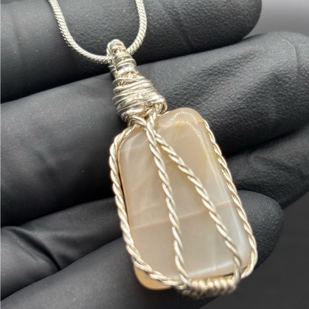 Handcrafted Wire Wrapped Stone Pendant